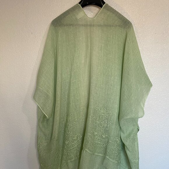 Women's Lace Layering Beach Cover-Up, S/M, Green - Picture 2 of 2